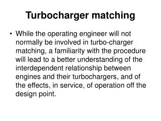 Turbocharger matching