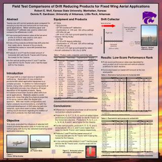 Field Test Comparisons of Drift Reducing Products for Fixed Wing Aerial Applications