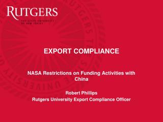 EXPORT COMPLIANCE