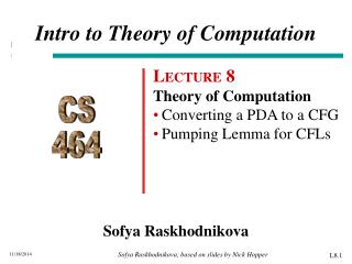 Intro to Theory of Computation