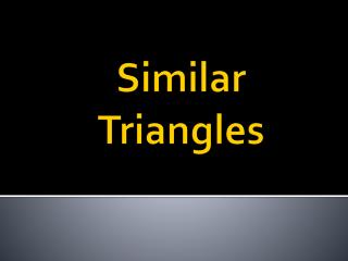 Similar Triangles