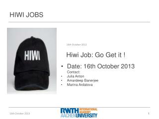 HIWI JOBS