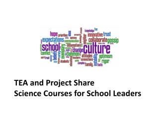 TEA and Project Share Science Courses for School Leaders