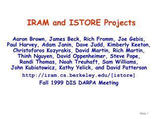 IRAM and ISTORE Projects