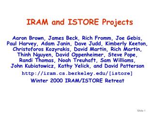 IRAM and ISTORE Projects