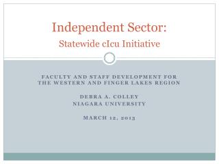 Independent Sector: Statewide cIcu Initiative