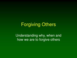 Forgiving Others