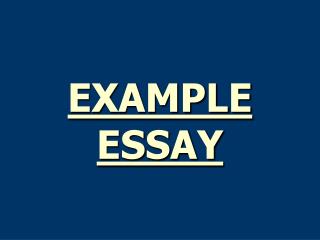 EXAMPLE ESSAY