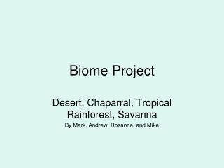 Biome Project