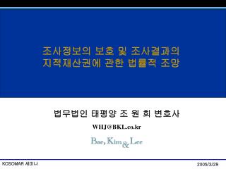 조사정보의 보호 및 조사결과의 지적재산권에 관한 법률적 조망