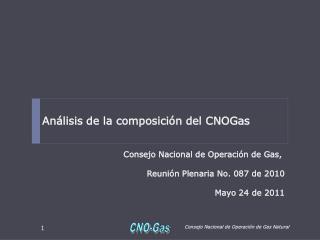 Análisis de la composición del CNOGas