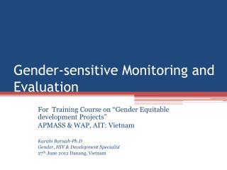 Gender-sensitive Monitoring and Evaluation