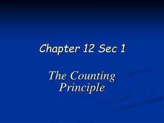 Chapter 12 Sec 1