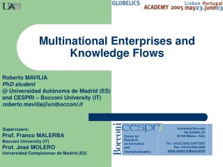 Multinational Enterprises and Knowledge Flows