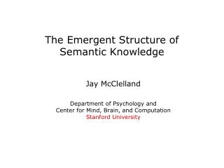 The Emergent Structure of Semantic Knowledge