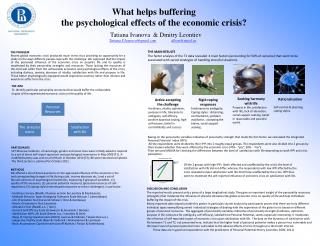 What helps buffering the psychological effects of the economic crisis?