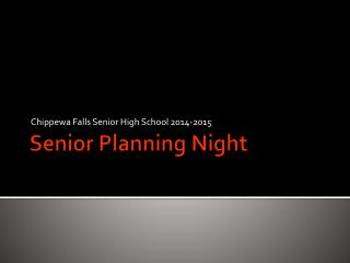 Senior Planning Night