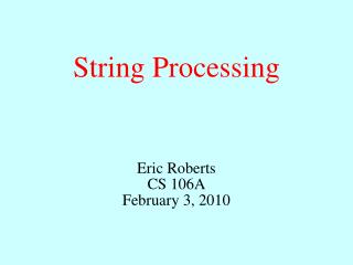 String Processing