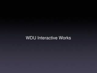 WDU Interactive Works