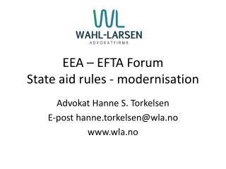 EEA – EFTA Forum State aid rules - modernisation