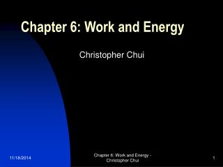 Chapter 6: Work and Energy