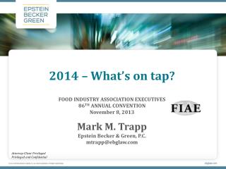 2014 – What’s on tap?