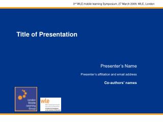 Title of Presentation