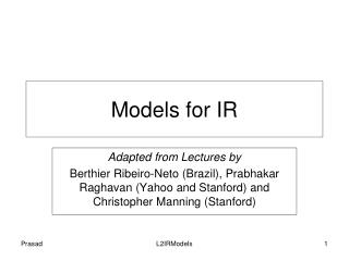 Models for IR
