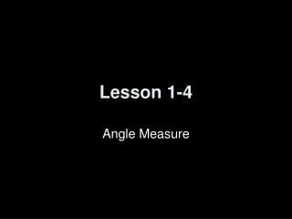 Lesson 1-4