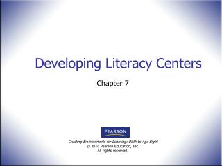 Developing Literacy Centers