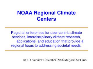 NOAA Regional Climate Centers