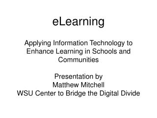 Introduction to eLearning