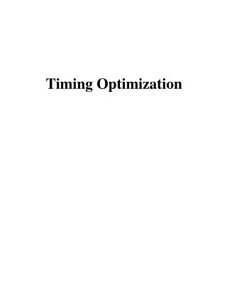 Timing Optimization