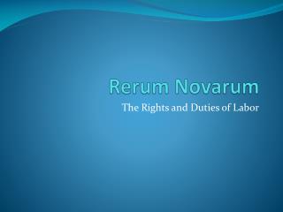 Rerum Novarum