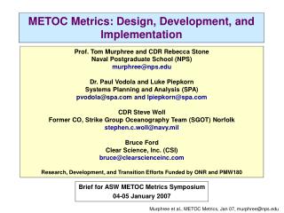 METOC Metrics: Design, Development, and Implementation