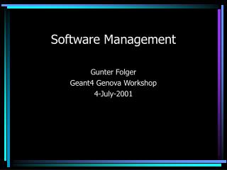 Software Management