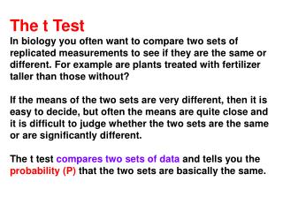The t Test