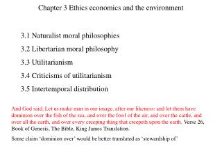 Chapter 3 Ethics economics and the environment