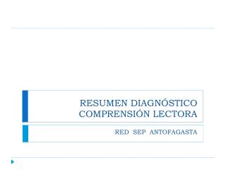 RESUMEN DIAGNÓSTICO COMPRENSIÓN LECTORA