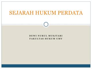 SEJARAH HUKUM PERDATA