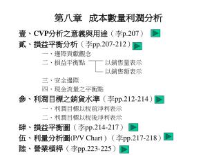 第八章 成本數量利潤分析