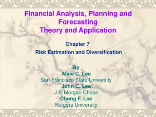 Financial Analysis, Planning and Forecasting Theory and Application