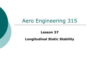 Aero Engineering 315