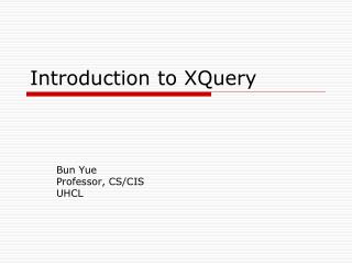 Introduction to XQuery