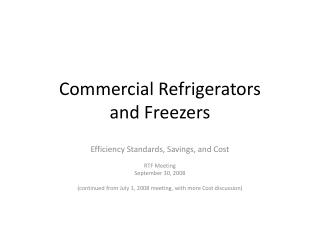 Commercial Refrigerators and Freezers