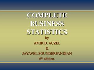 COMPLETE BUSINESS STATISTICS