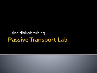 Passive Transport Lab