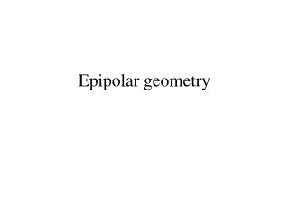 Epipolar geometry