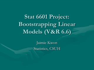 Stat 6601 Project: Bootstrapping Linear Models (V&amp;R 6.6)
