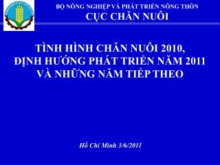 BỘ NÔNG NGHIỆP VÀ PHÁT TRIỂN NÔNG THÔN CỤC CHĂN NUÔI